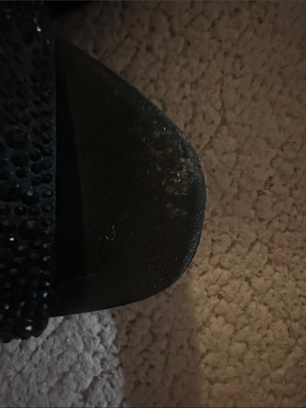Black Glitter Platform Block Heel Sandals